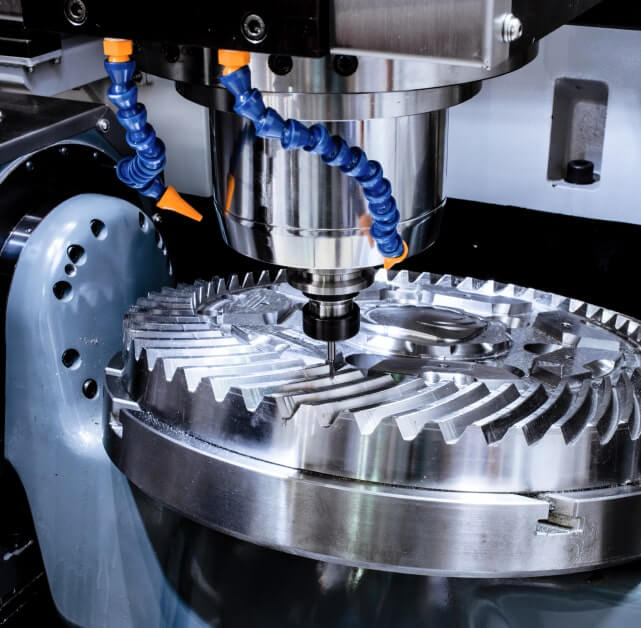 Modern CNC Milling Machine Makes Large Cogwheel